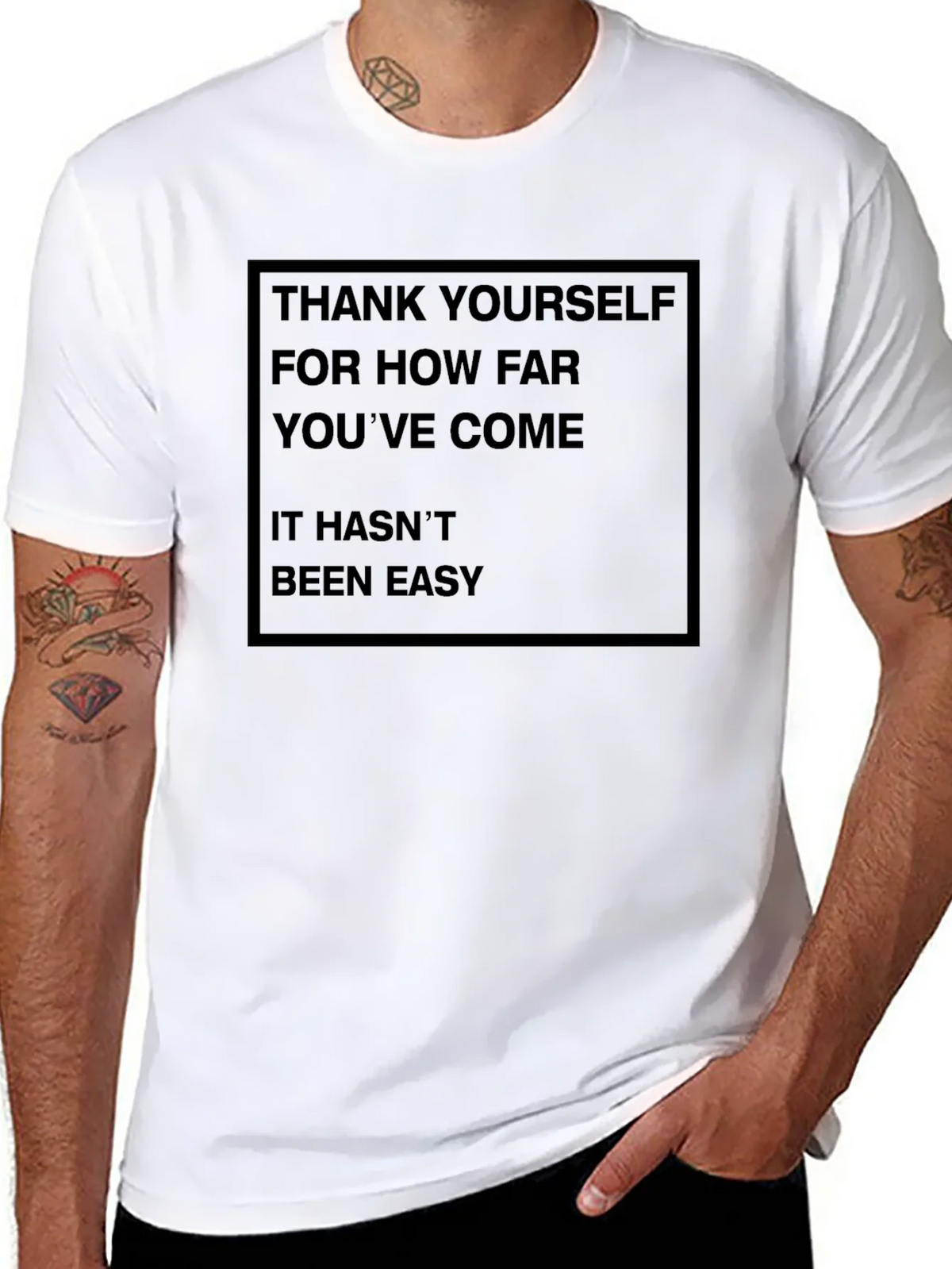 Motivational Black T-Shirt: Thank Yourself product image 7