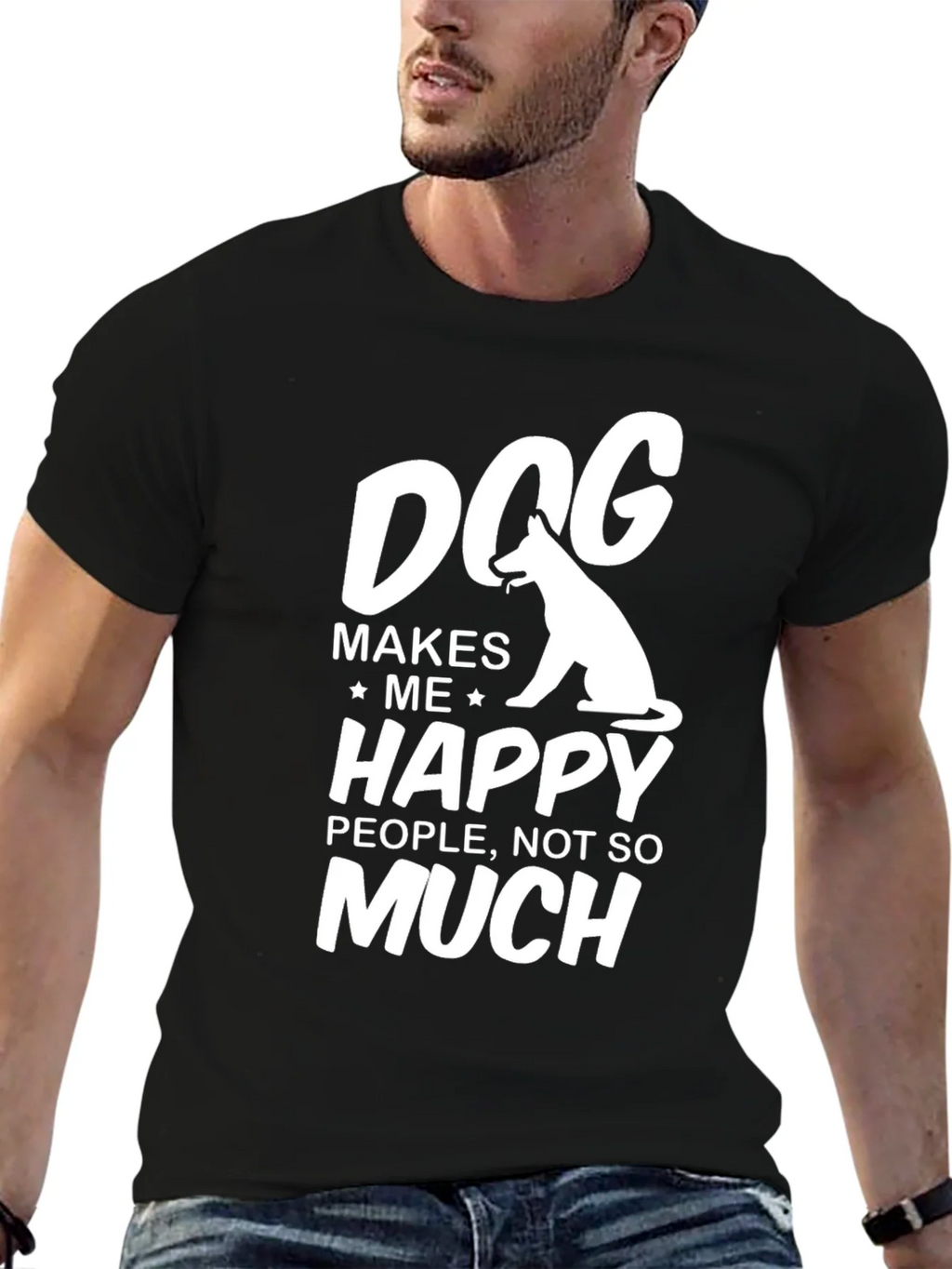 Dog Makes Me Happy T-Shirt product image 9