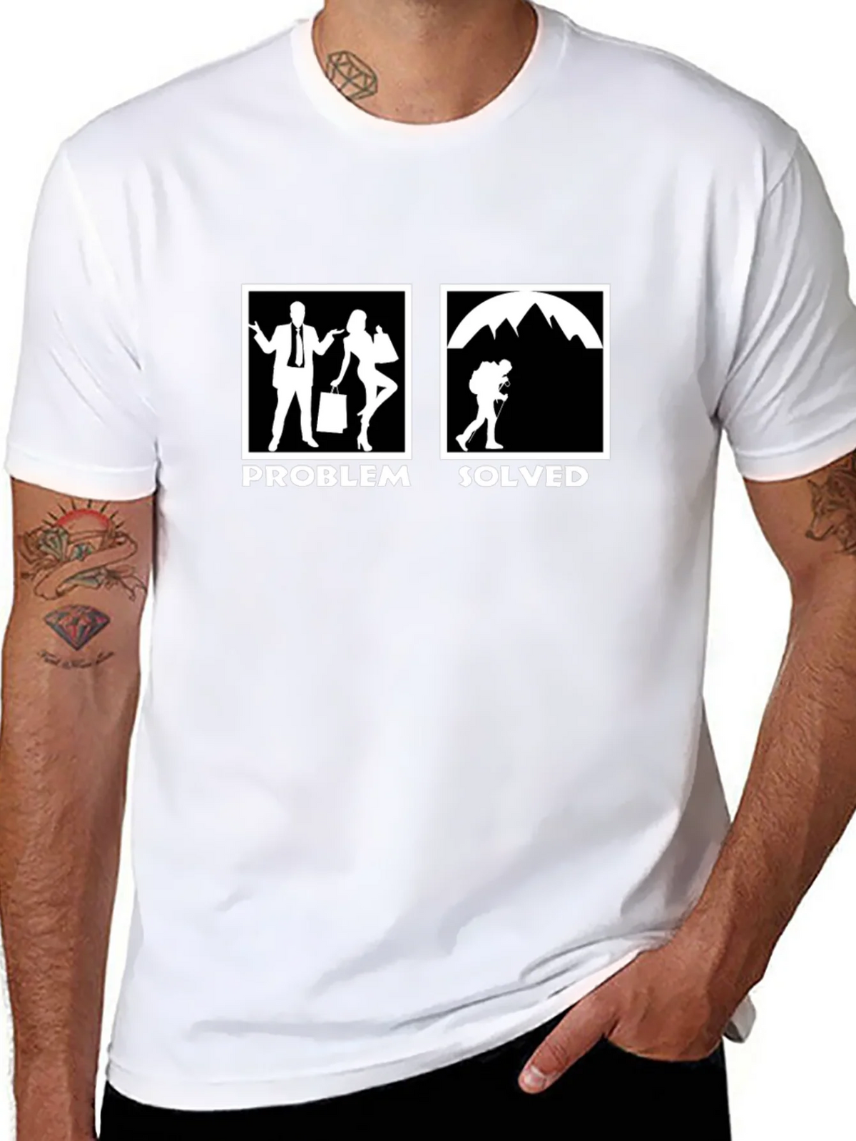 Problem Solved Hiking T-Shirt - Funny Outdoor Tee product image 7