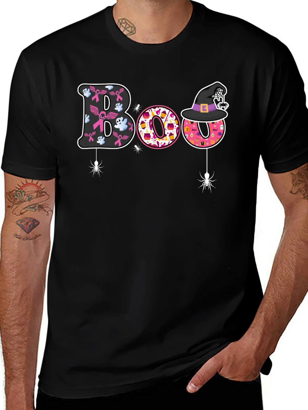 Boo Halloween Graphic Tee - Breast Cancer Awareness product image 1
