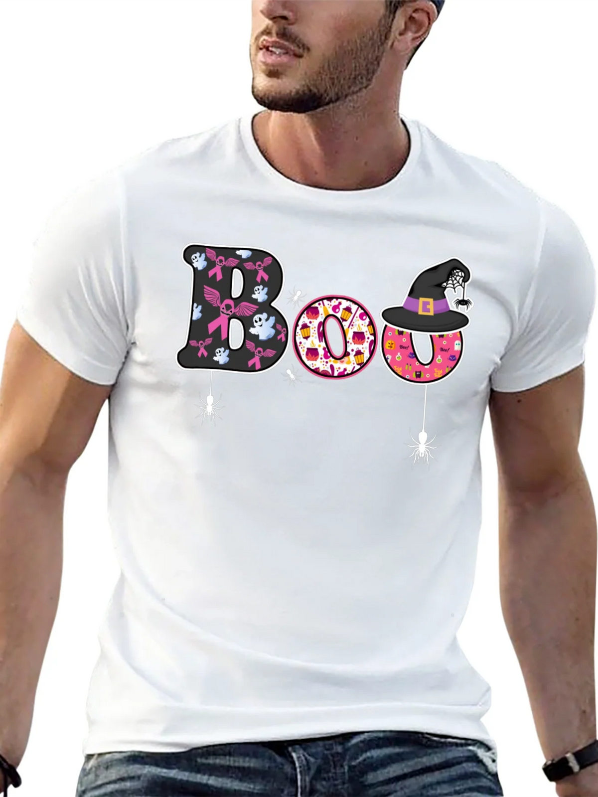 Boo Halloween Graphic Tee - Breast Cancer Awareness product image 12
