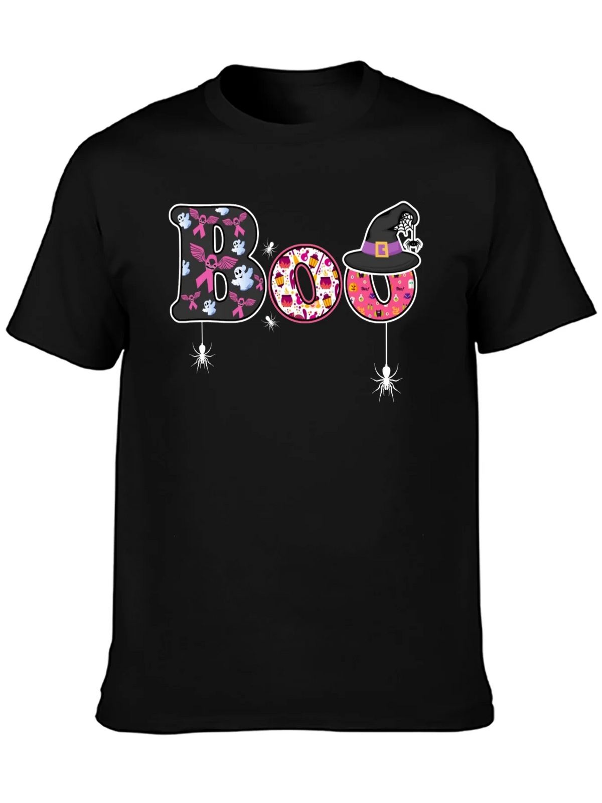 Boo Halloween Graphic Tee - Breast Cancer Awareness product image 3