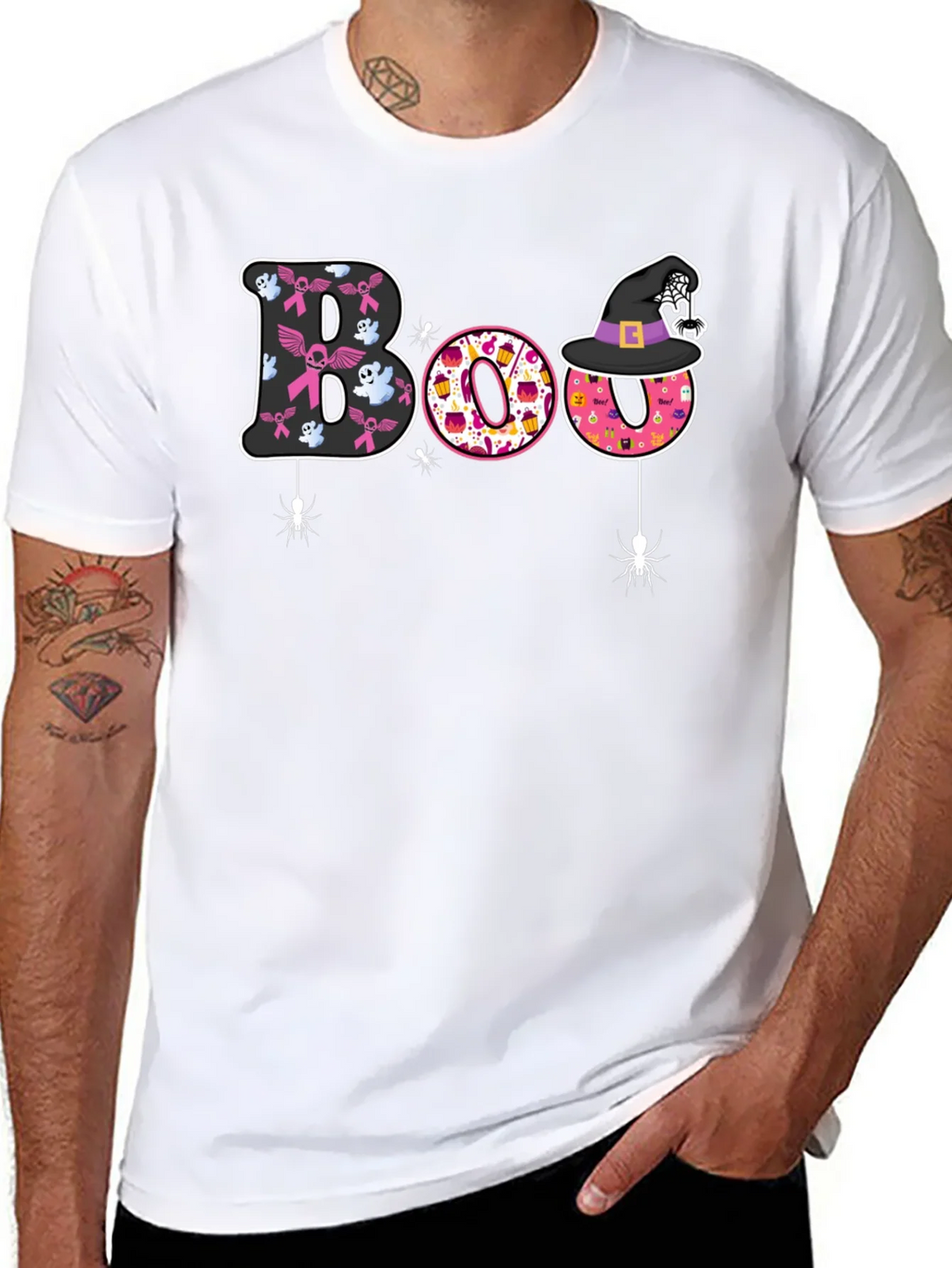 Boo Halloween Graphic Tee - Breast Cancer Awareness product image 7
