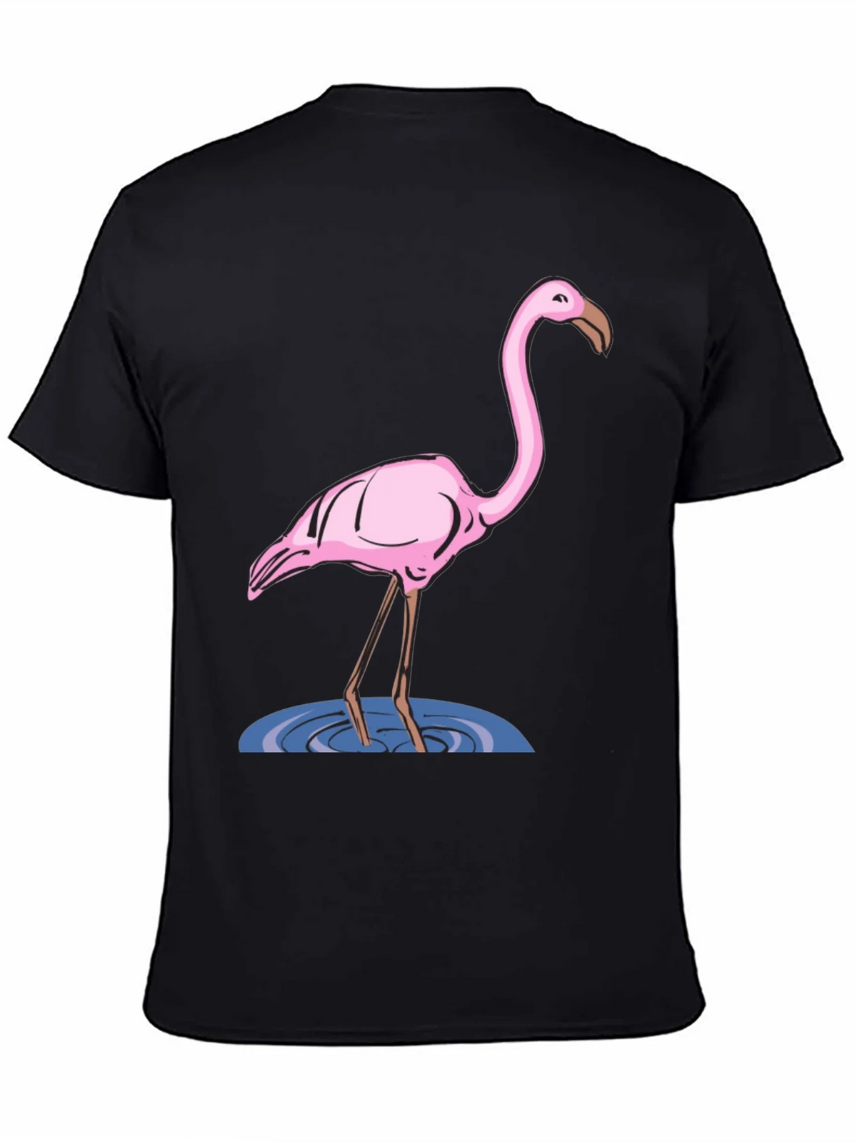 Flamingo Graphic Tee - Black Cotton T-Shirt product image 4