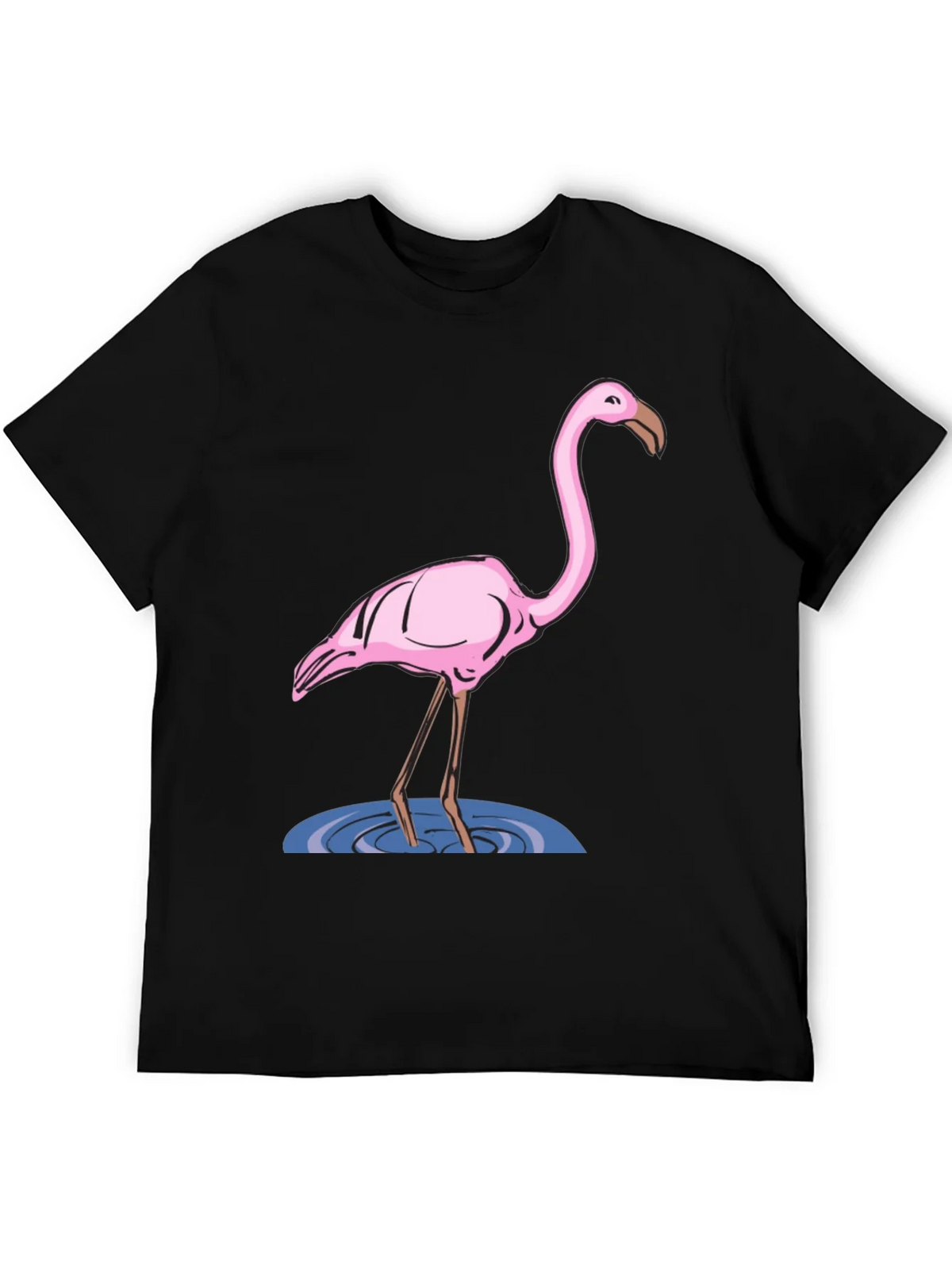 Flamingo Graphic Tee - Black Cotton T-Shirt product image 5