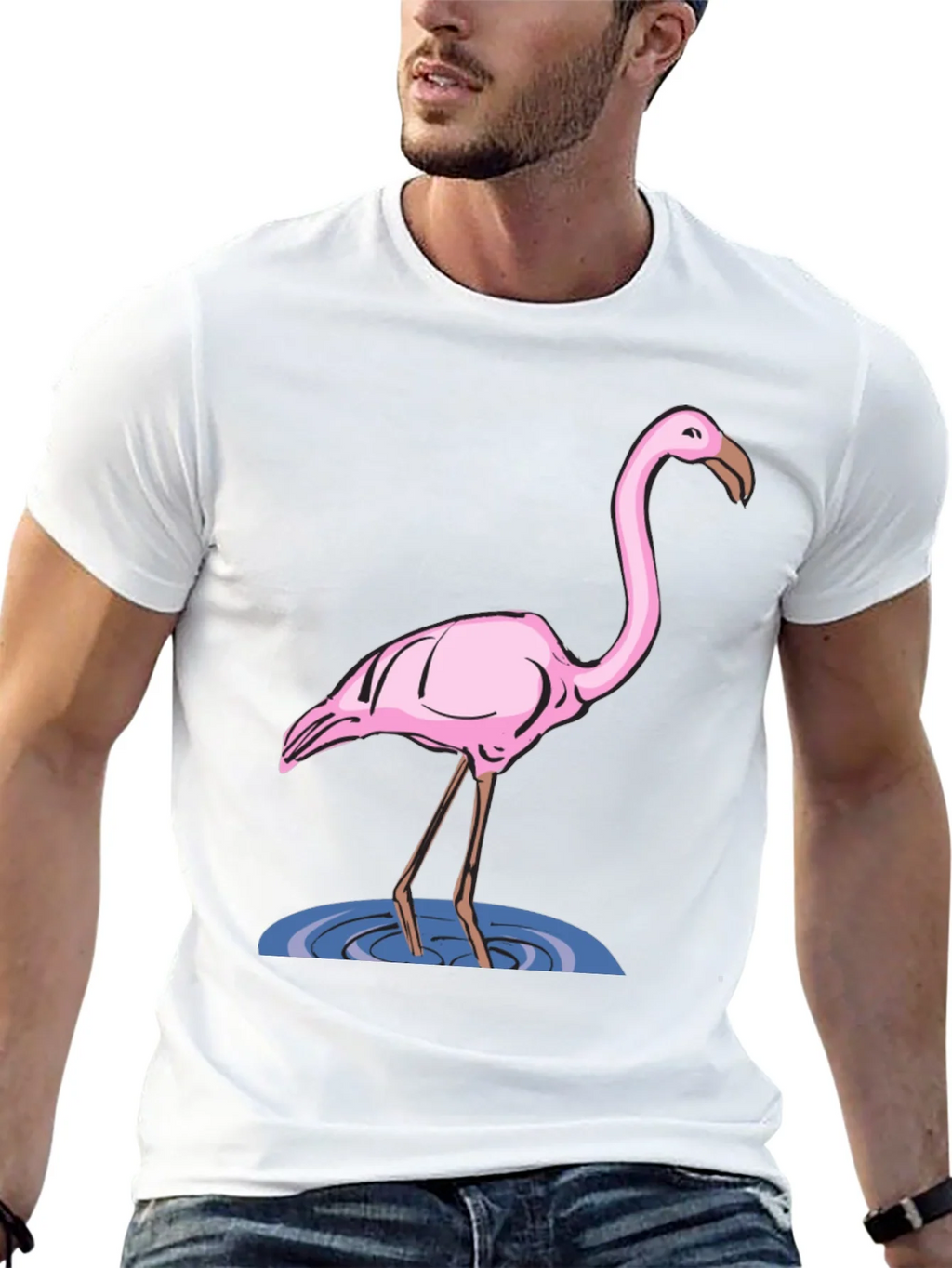 Flamingo Graphic Tee - Black Cotton T-Shirt product image 12