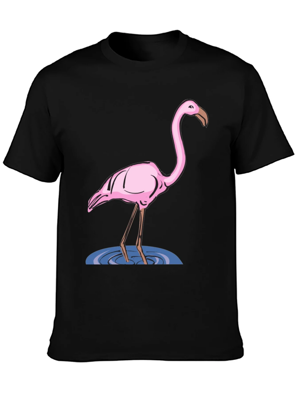 Flamingo Graphic Tee - Black Cotton T-Shirt product image 3