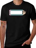 Cute Cartoon Pencil T-Shirt - Black Cotton Tee product image 1