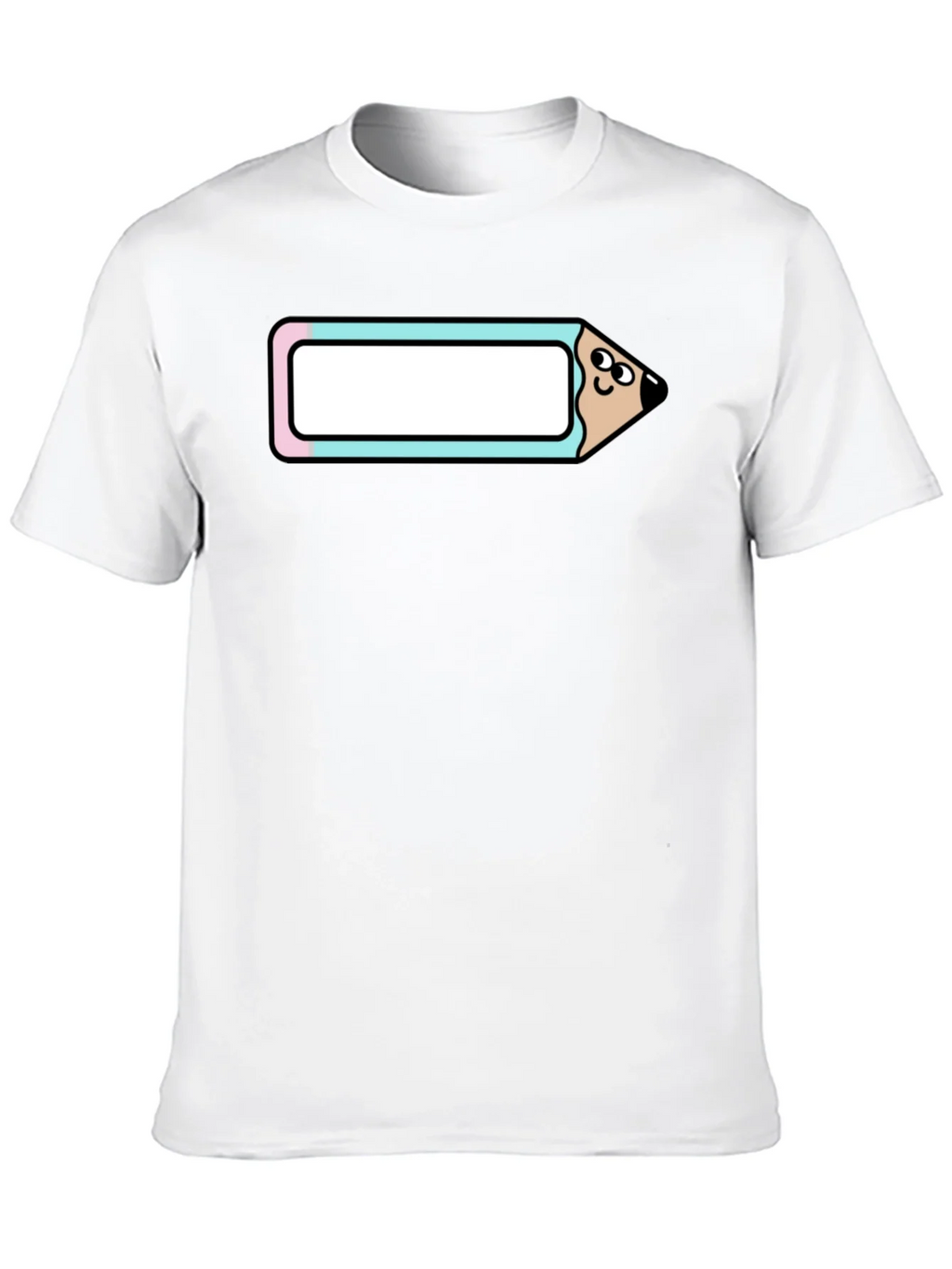 Cute Cartoon Pencil T-Shirt - Black Cotton Tee product image 12