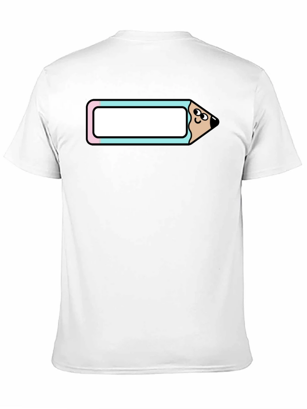 Cute Cartoon Pencil T-Shirt - Black Cotton Tee product image 2
