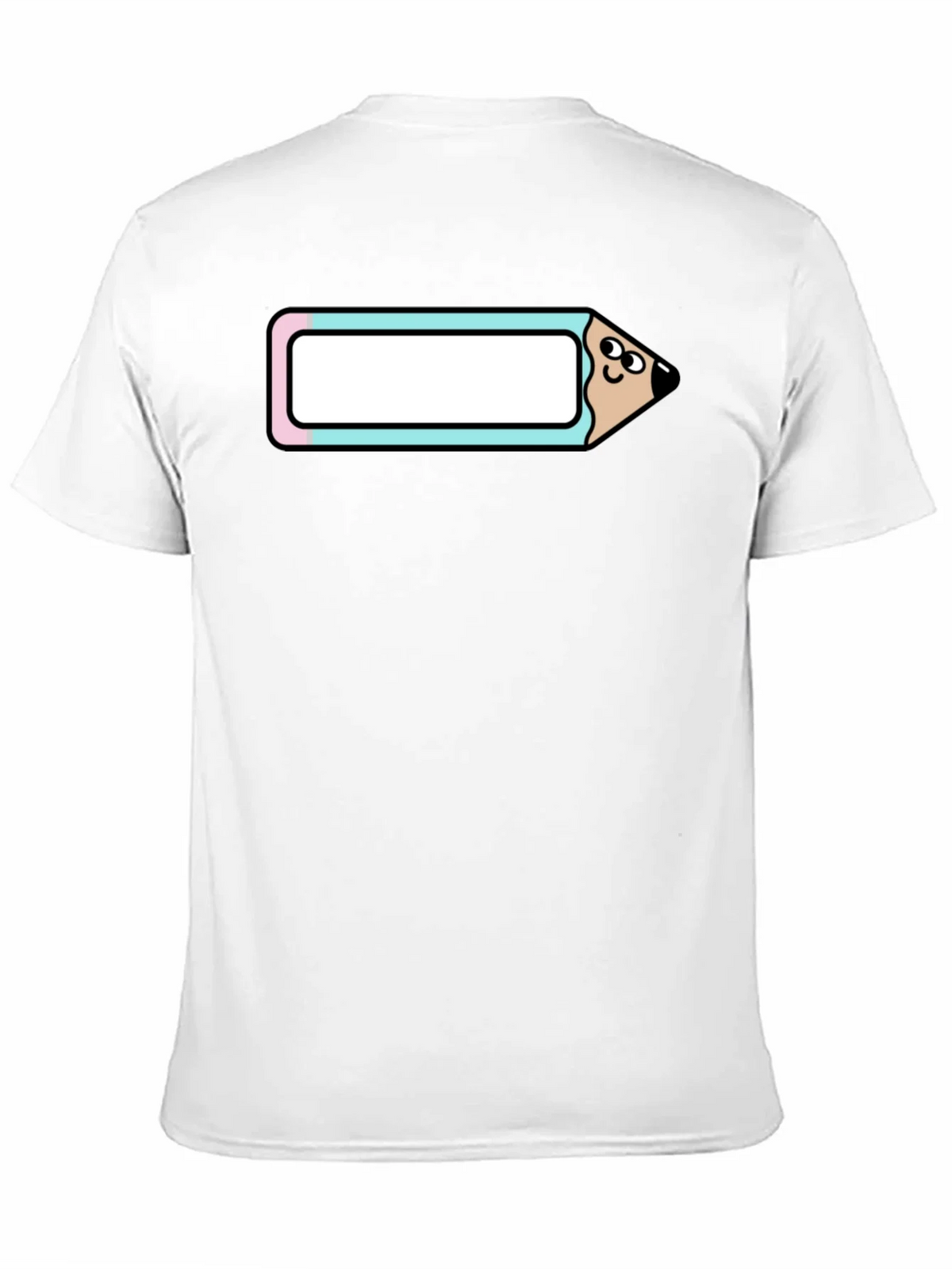 Cute Cartoon Pencil T-Shirt - Black Cotton Tee product image 2