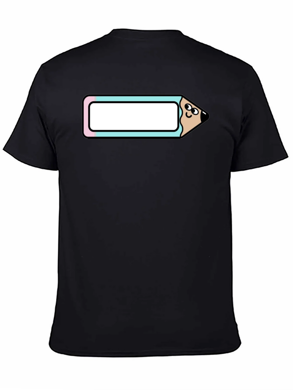 Cute Cartoon Pencil T-Shirt - Black Cotton Tee product image 7