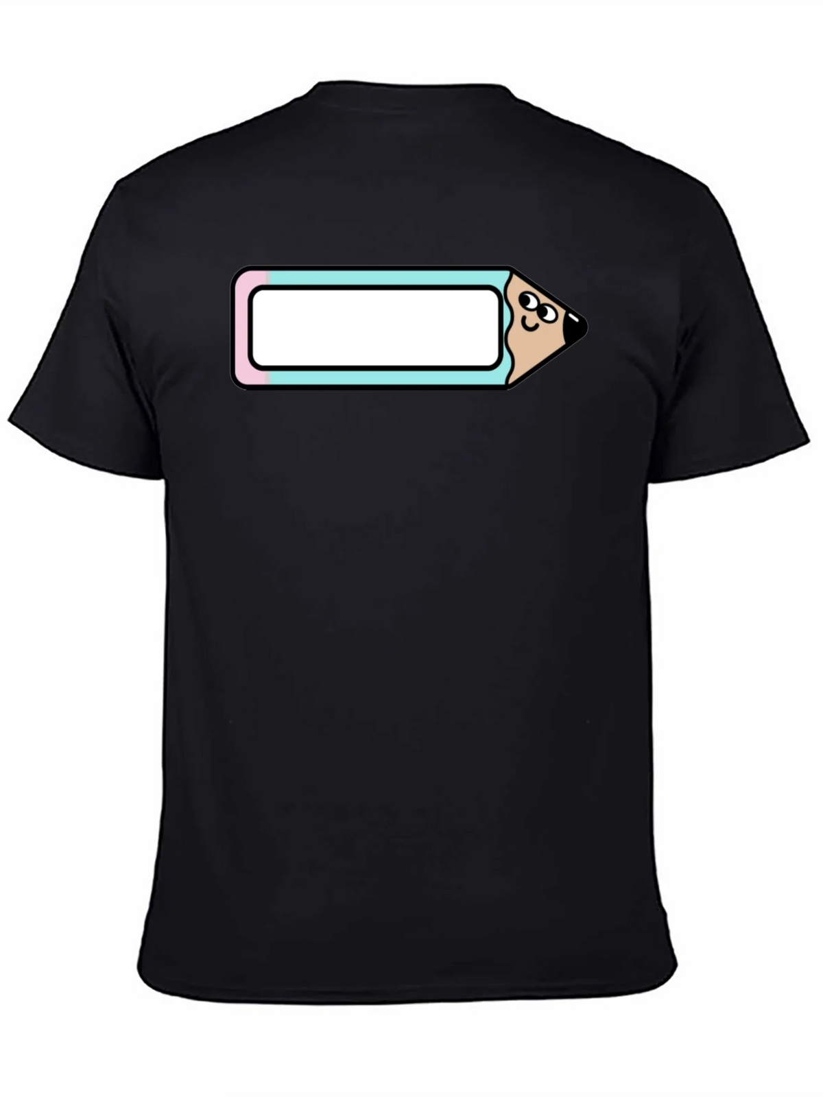 Cute Cartoon Pencil T-Shirt - Black Cotton Tee product image 7