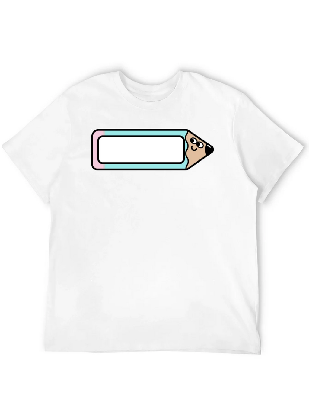 Cute Cartoon Pencil T-Shirt - Black Cotton Tee product image 3