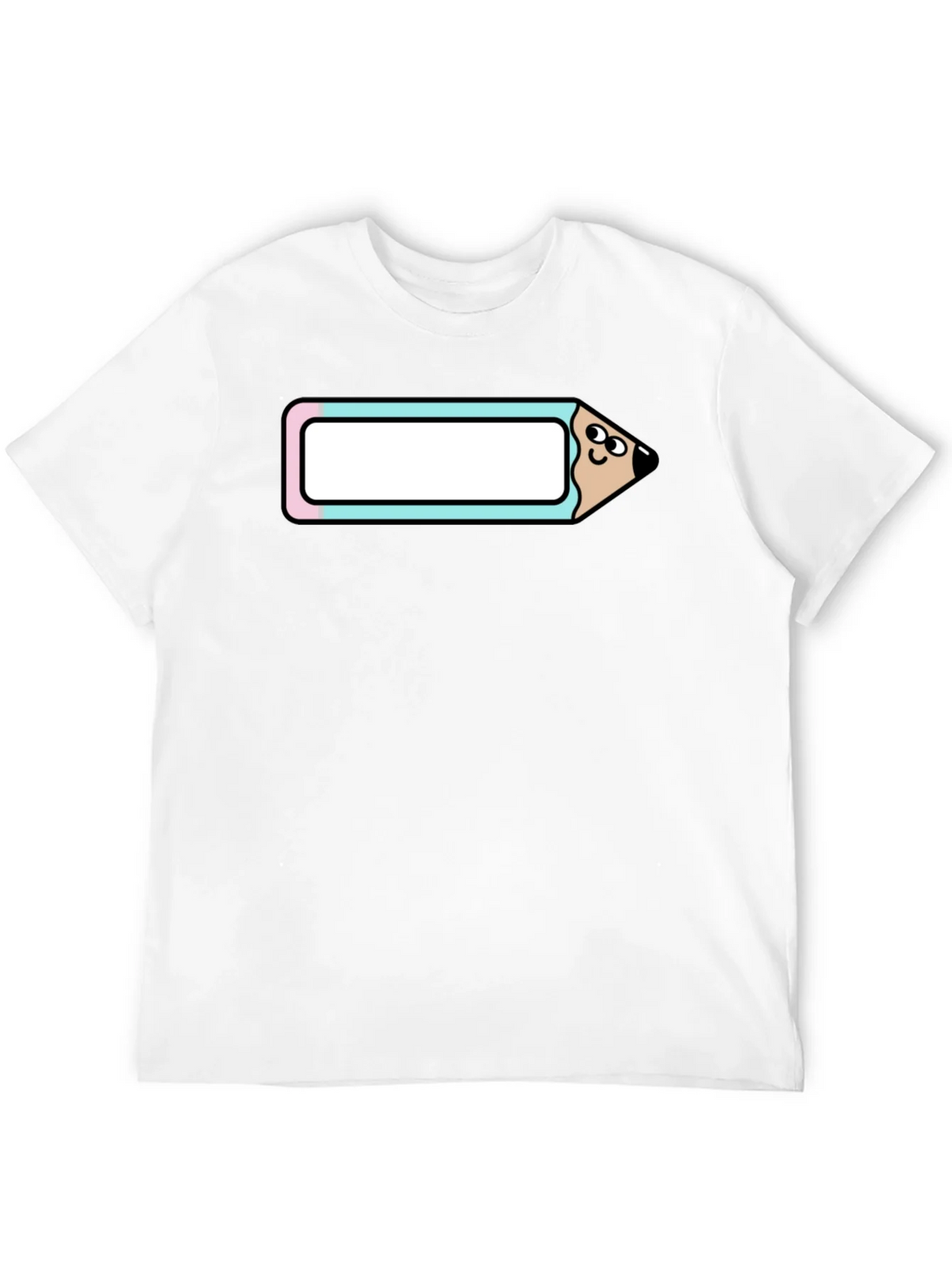 Cute Cartoon Pencil T-Shirt - Black Cotton Tee product image 3