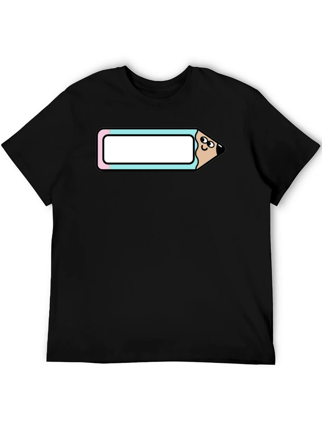 Cute Cartoon Pencil T-Shirt - Black Cotton Tee product image 8