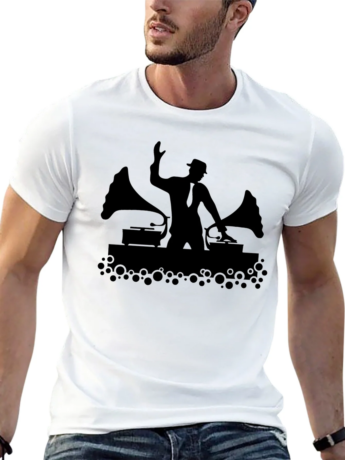 DJ Silhouette Black T-Shirt - Music Lover Tee product image 4