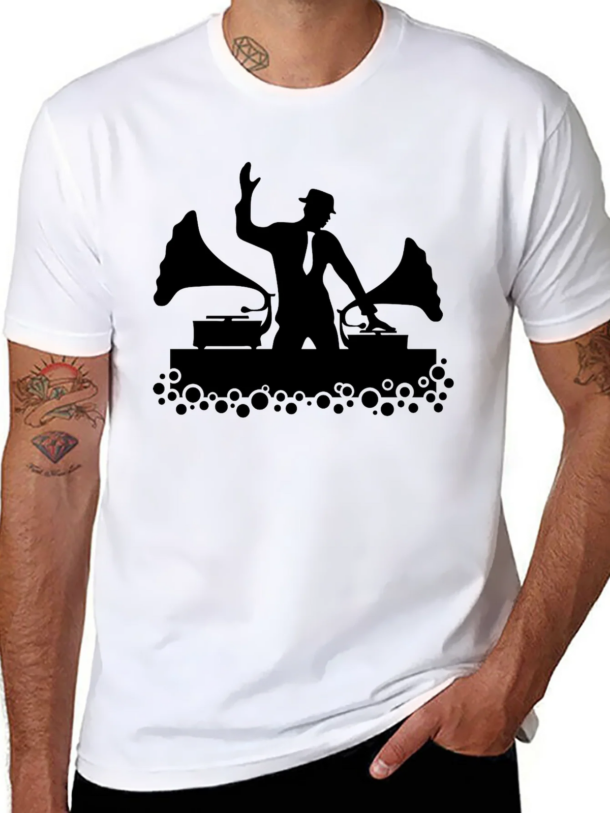 DJ Silhouette Black T-Shirt - Music Lover Tee product image 10