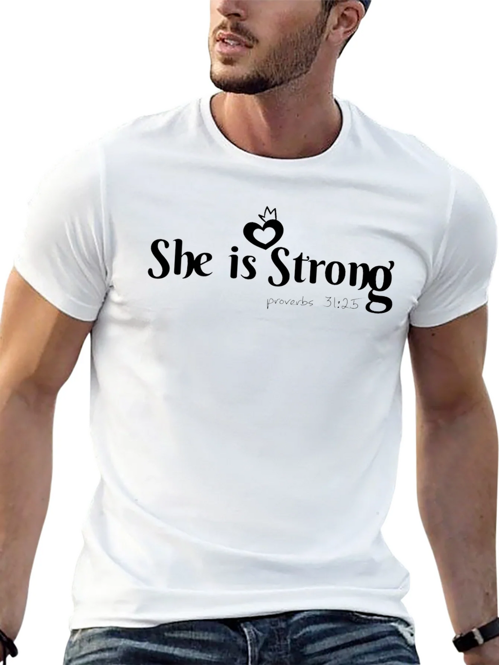 She is Strong T-Shirt Proverbs 31:25 Christian Faith product image 4