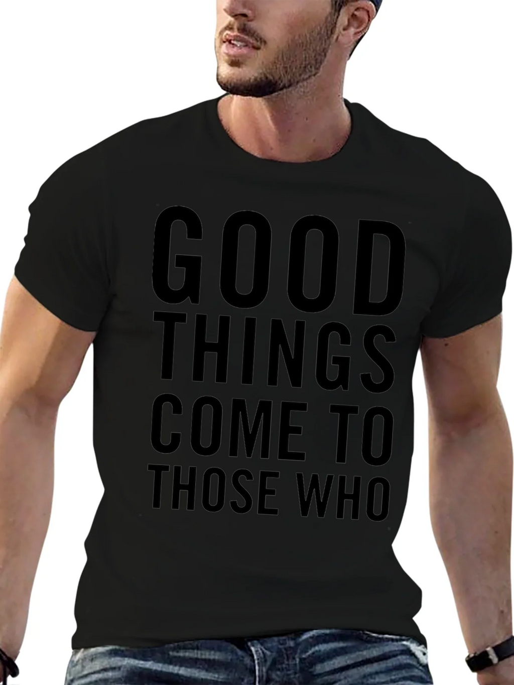 Good Things Come to Those Who Graphic Tee - Black product image 6