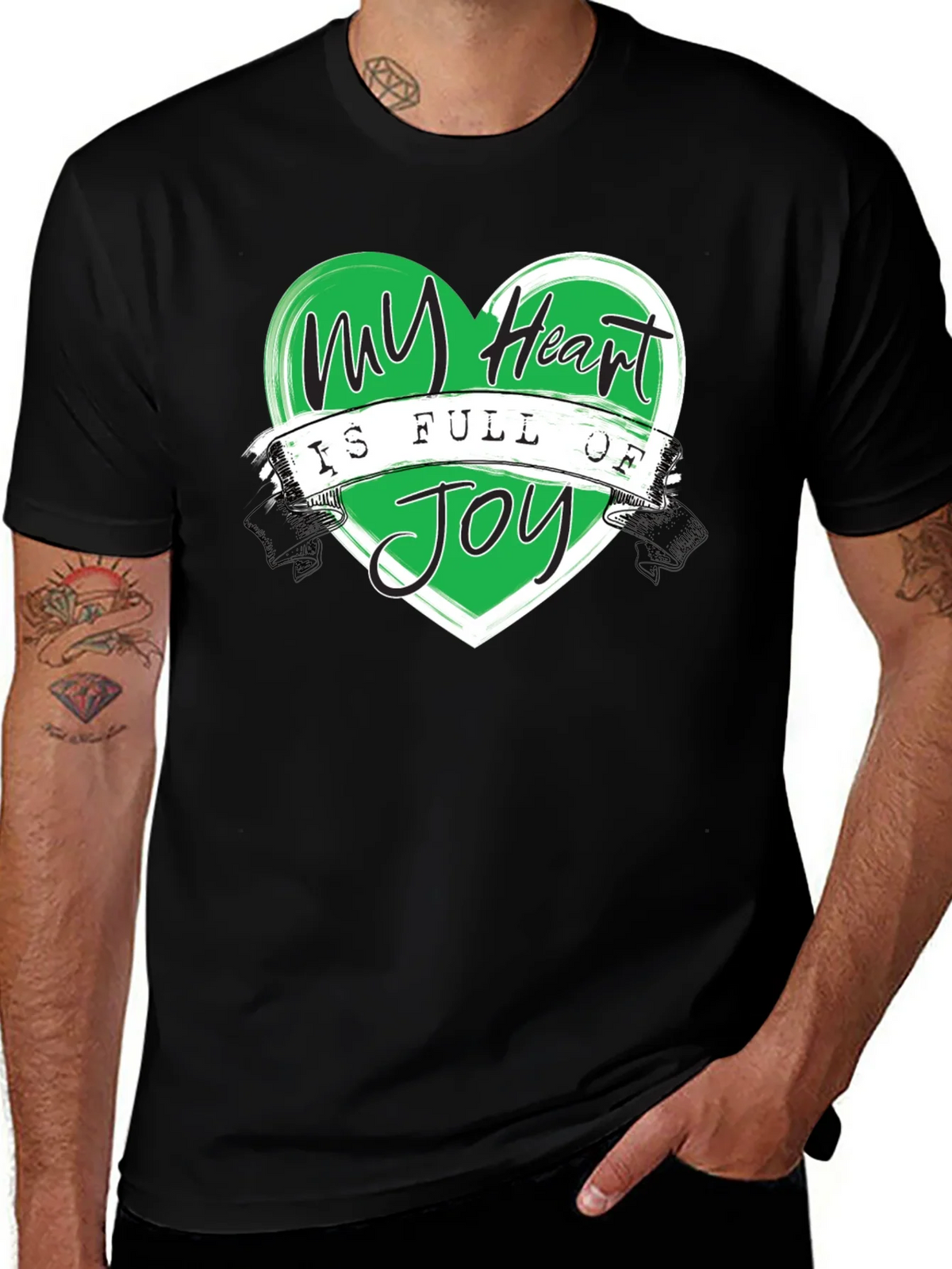 My Heart is Full of Joy Black T-Shirt product image 1