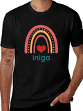 Rainbow Heart Iniga Graphic Tee - Black product image 1
