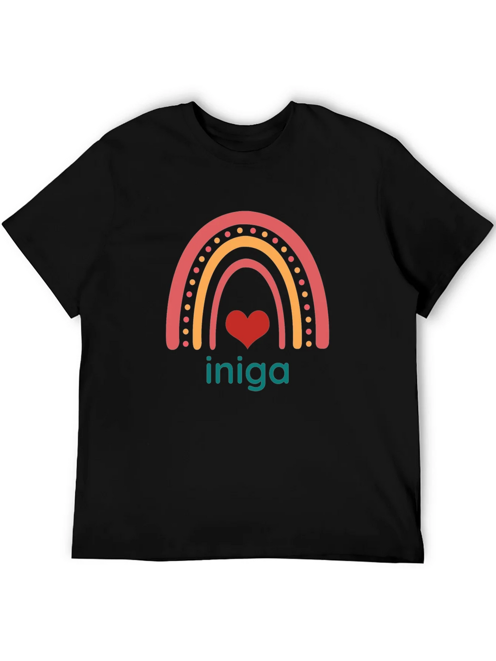 Rainbow Heart Iniga Graphic Tee - Black product image 5