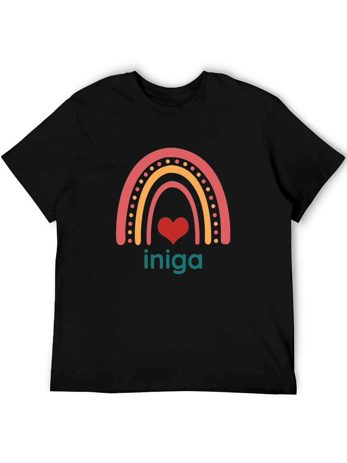 Rainbow Heart Iniga Graphic Tee - Black product image 5