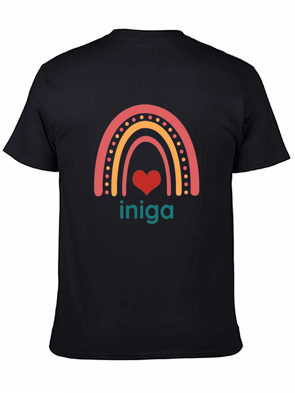 Rainbow Heart Iniga Graphic Tee - Black product image 4