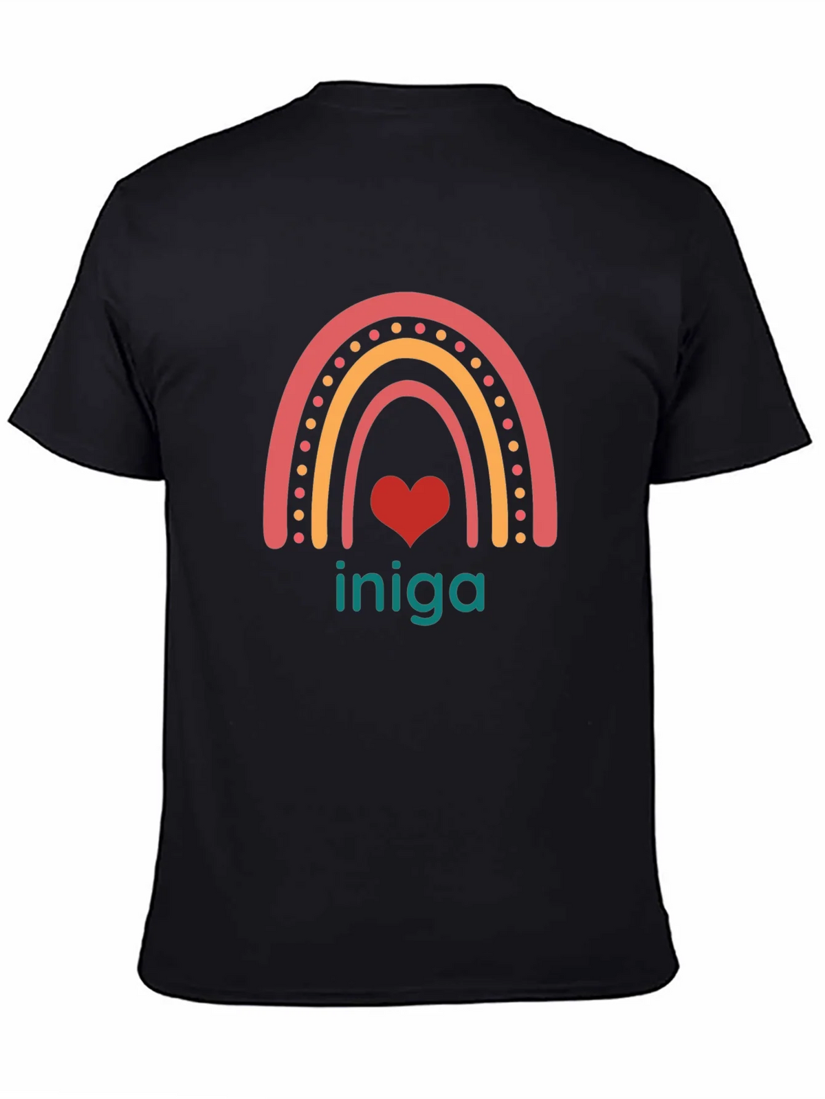 Rainbow Heart Iniga Graphic Tee - Black product image 4