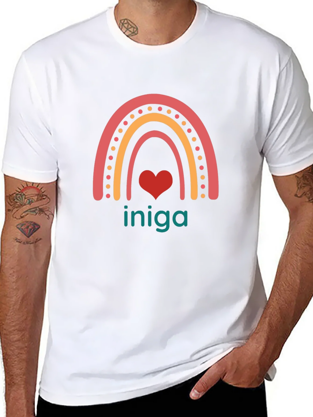 Rainbow Heart Iniga Graphic Tee - Black product image 7