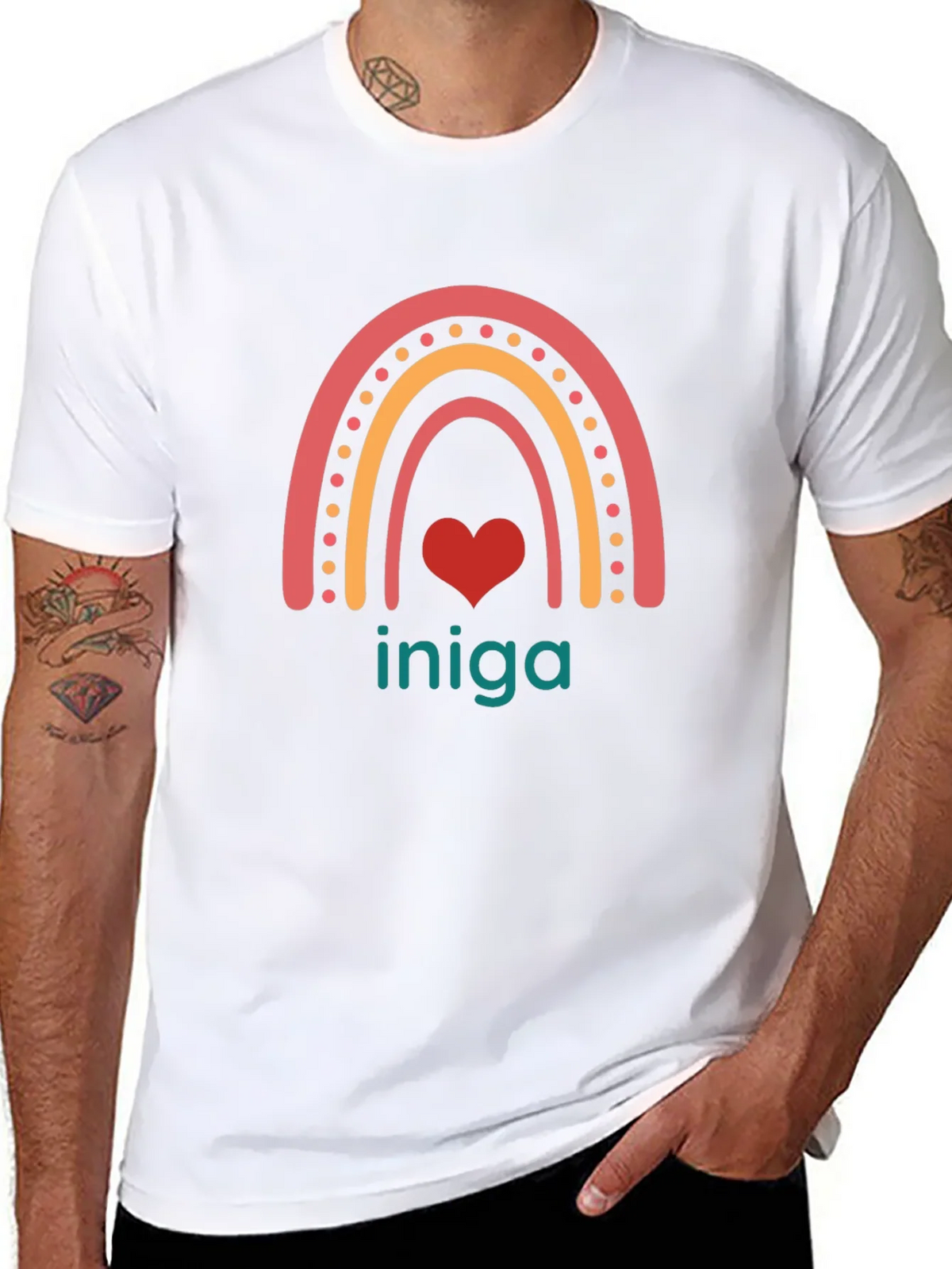Rainbow Heart Iniga Graphic Tee - Black product image 7