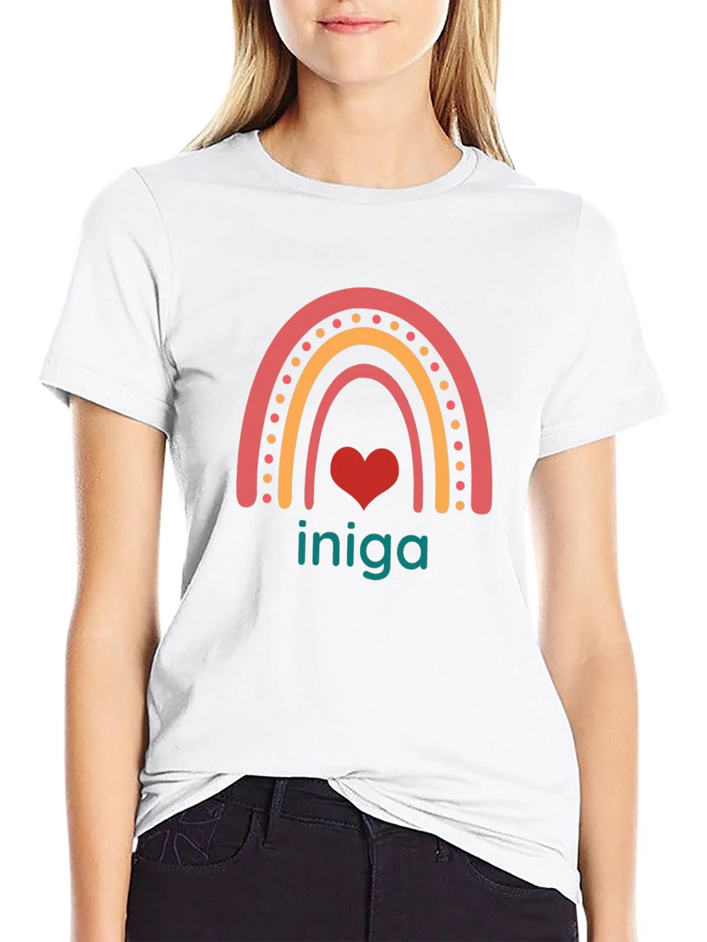 Rainbow Heart Iniga Graphic Tee - Black product image 8