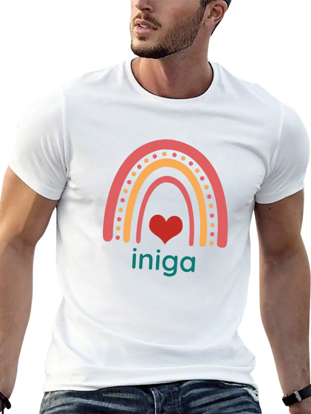 Rainbow Heart Iniga Graphic Tee - Black product image 12