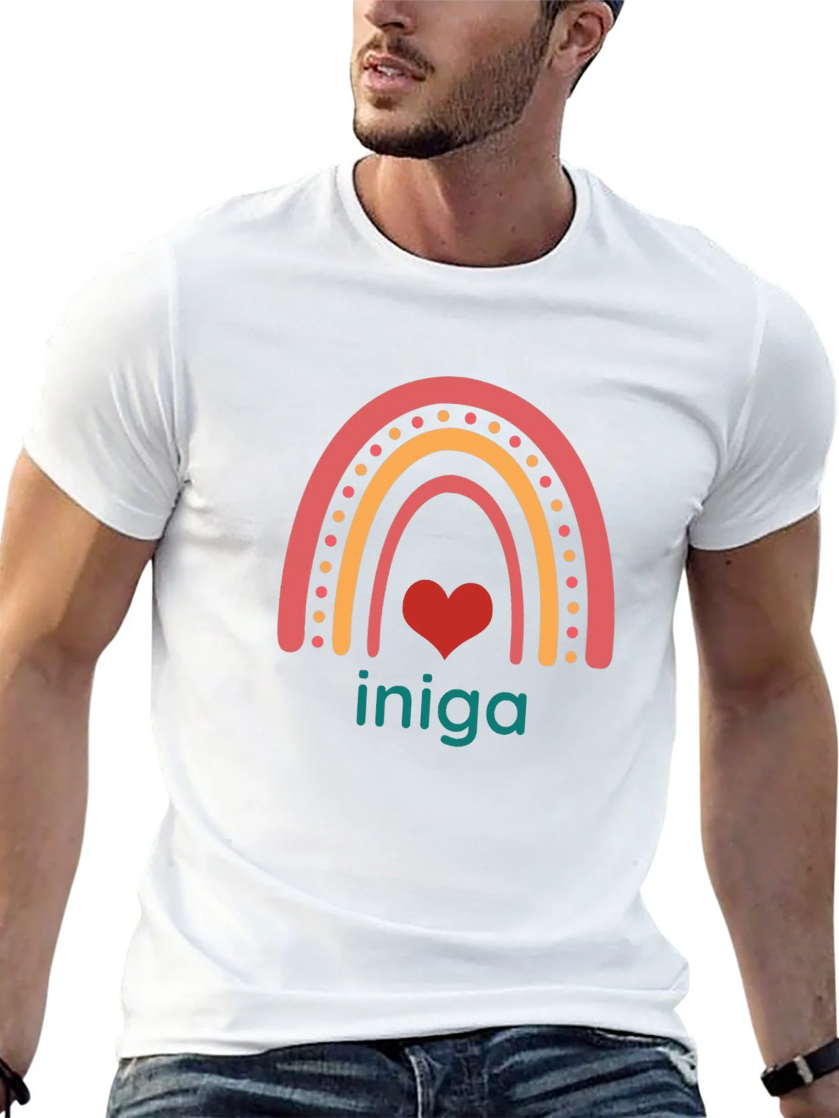 Rainbow Heart Iniga Graphic Tee - Black product image 12