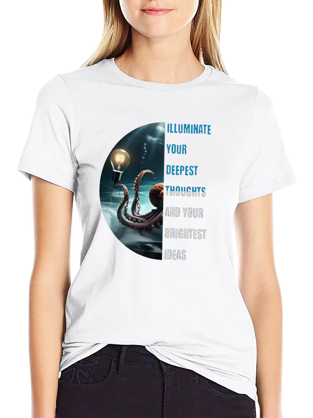 Illuminate Ideas Tee - Octopus Lightbulb Design product image 8