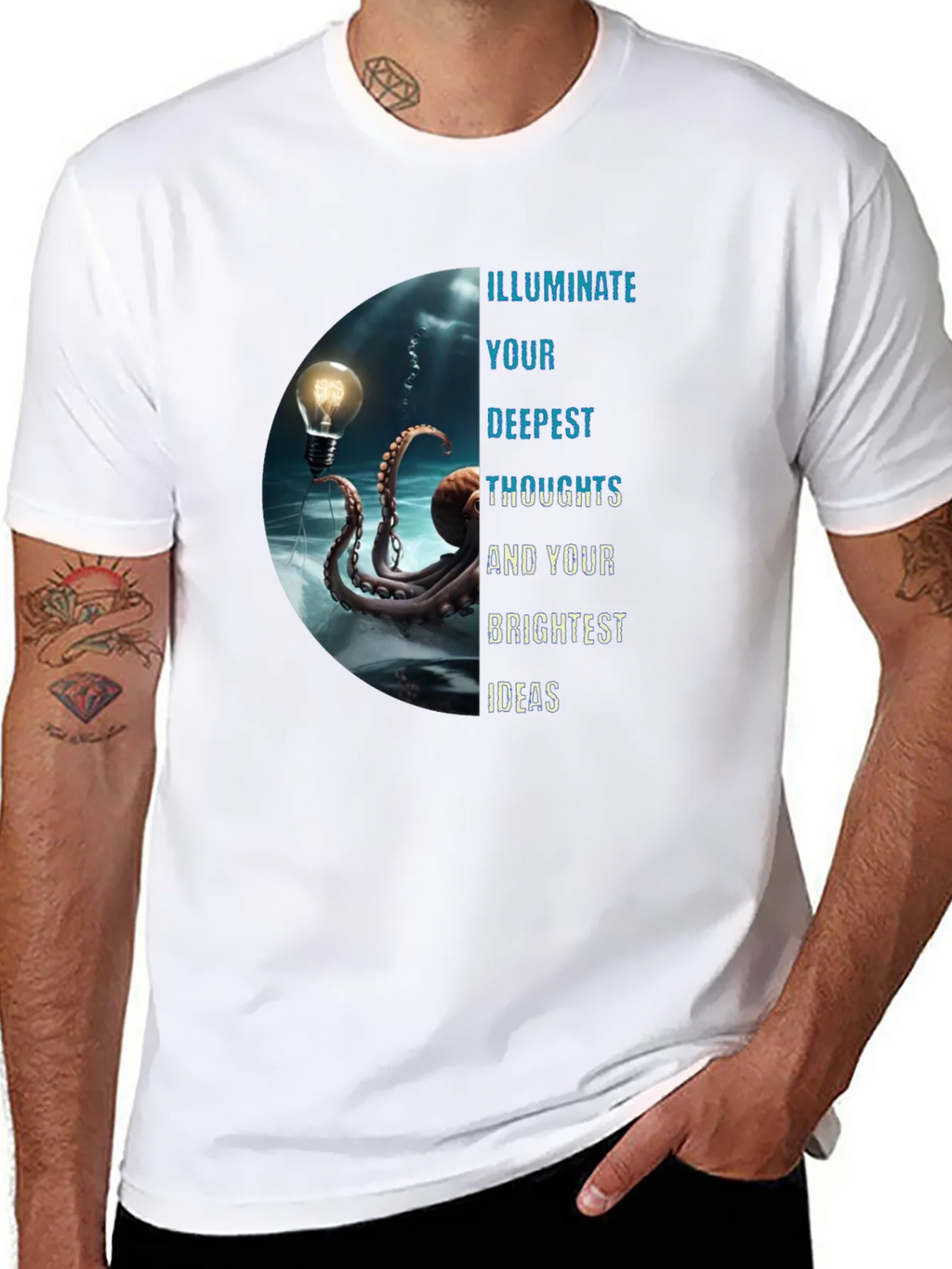 Illuminate Ideas Tee - Octopus Lightbulb Design product image 7