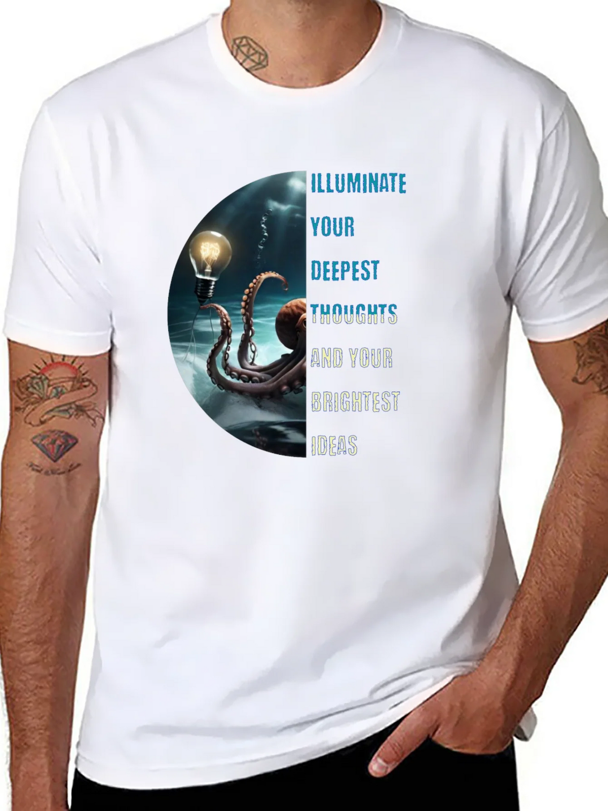 Illuminate Ideas Tee - Octopus Lightbulb Design product image 7
