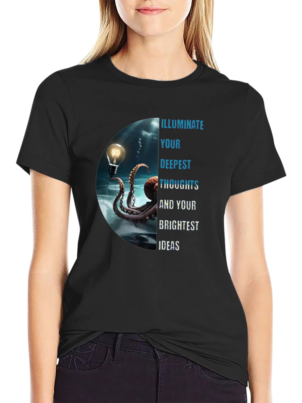 Illuminate Ideas Tee - Octopus Lightbulb Design product image 2