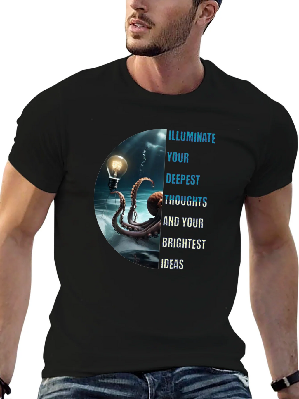 Illuminate Ideas Tee - Octopus Lightbulb Design product image 6