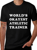 Worlds Okayest Athletic Trainer Black T-Shirt product image 1