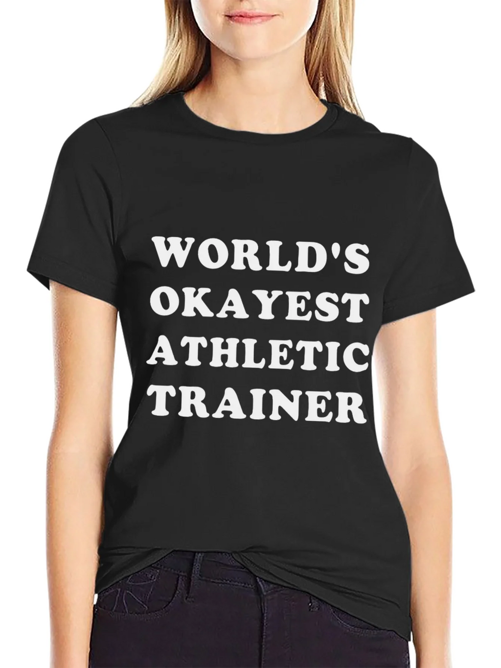 Worlds Okayest Athletic Trainer Black T-Shirt product image 5