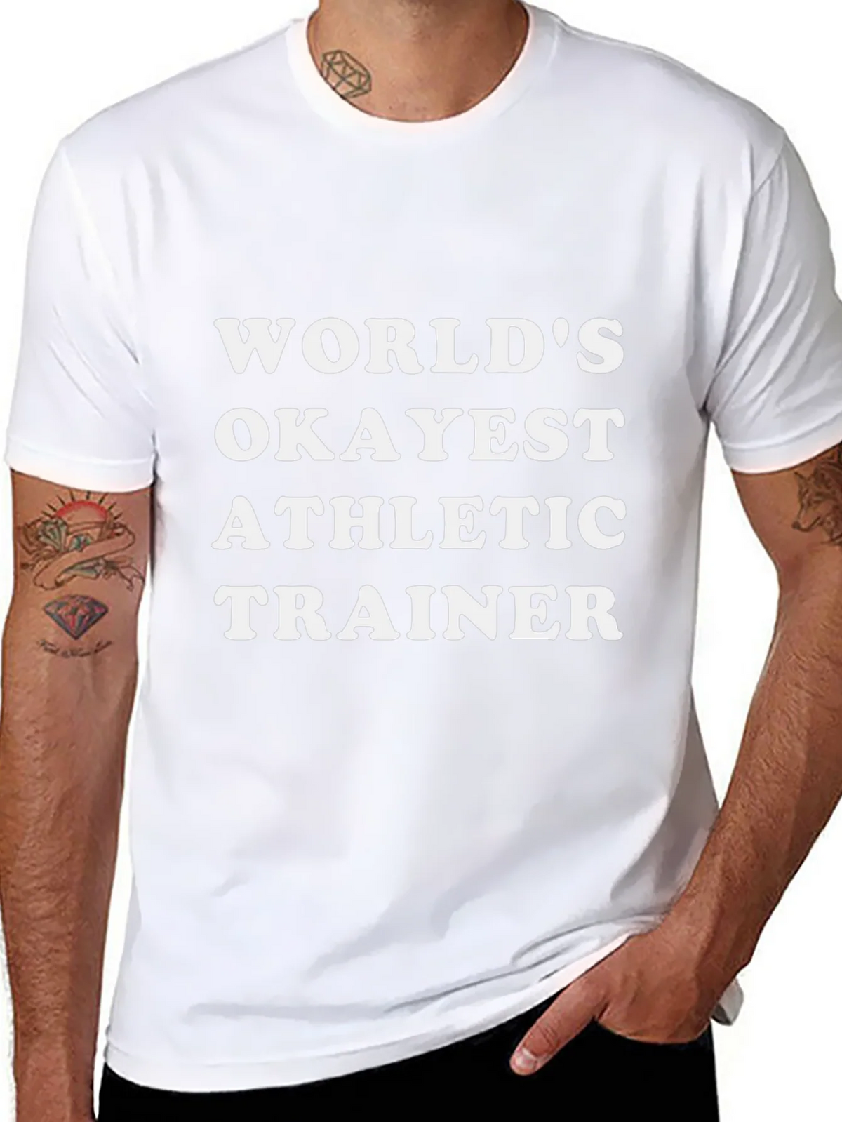 Worlds Okayest Athletic Trainer Black T-Shirt product image 10