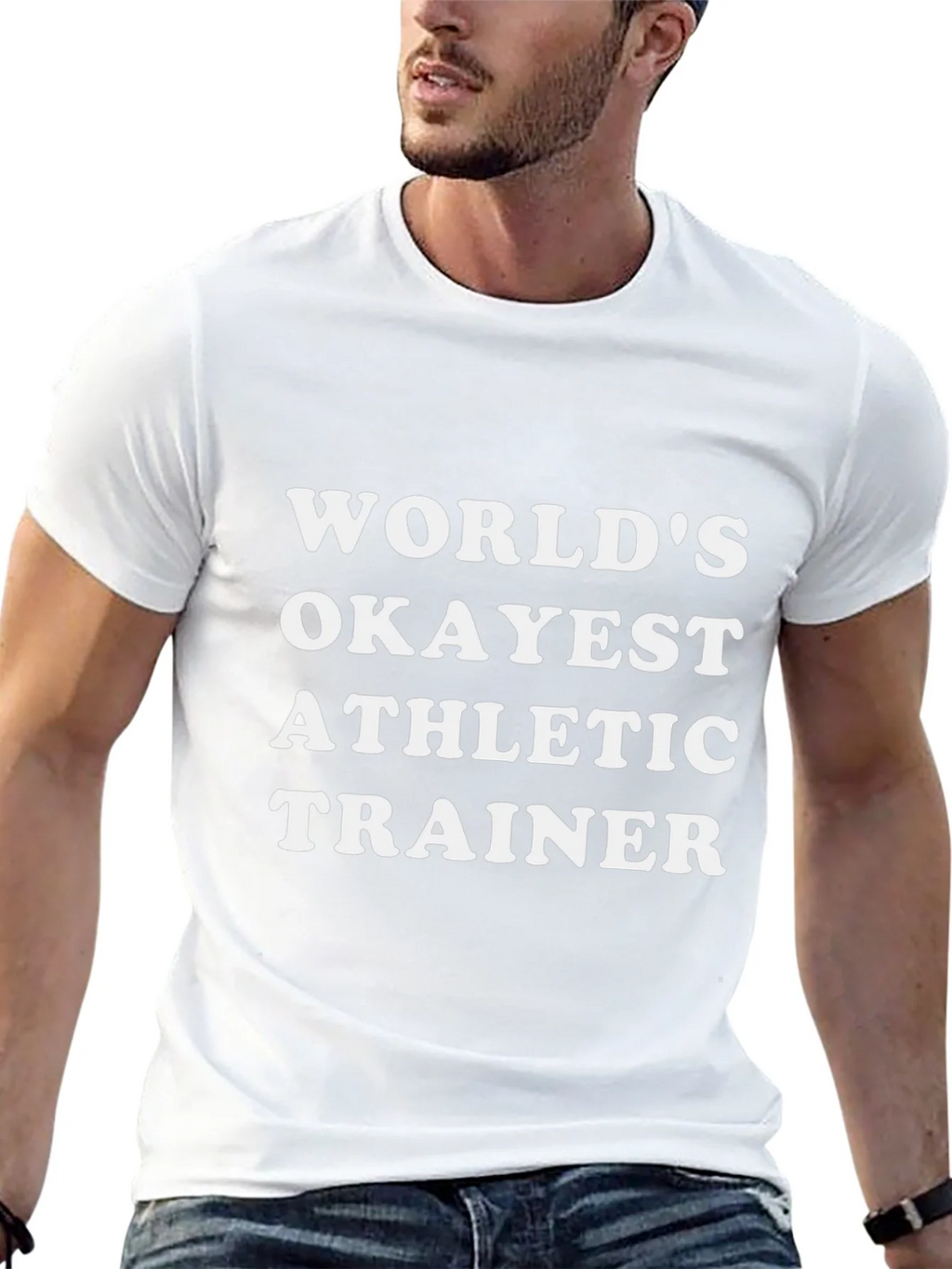 Worlds Okayest Athletic Trainer Black T-Shirt product image 4