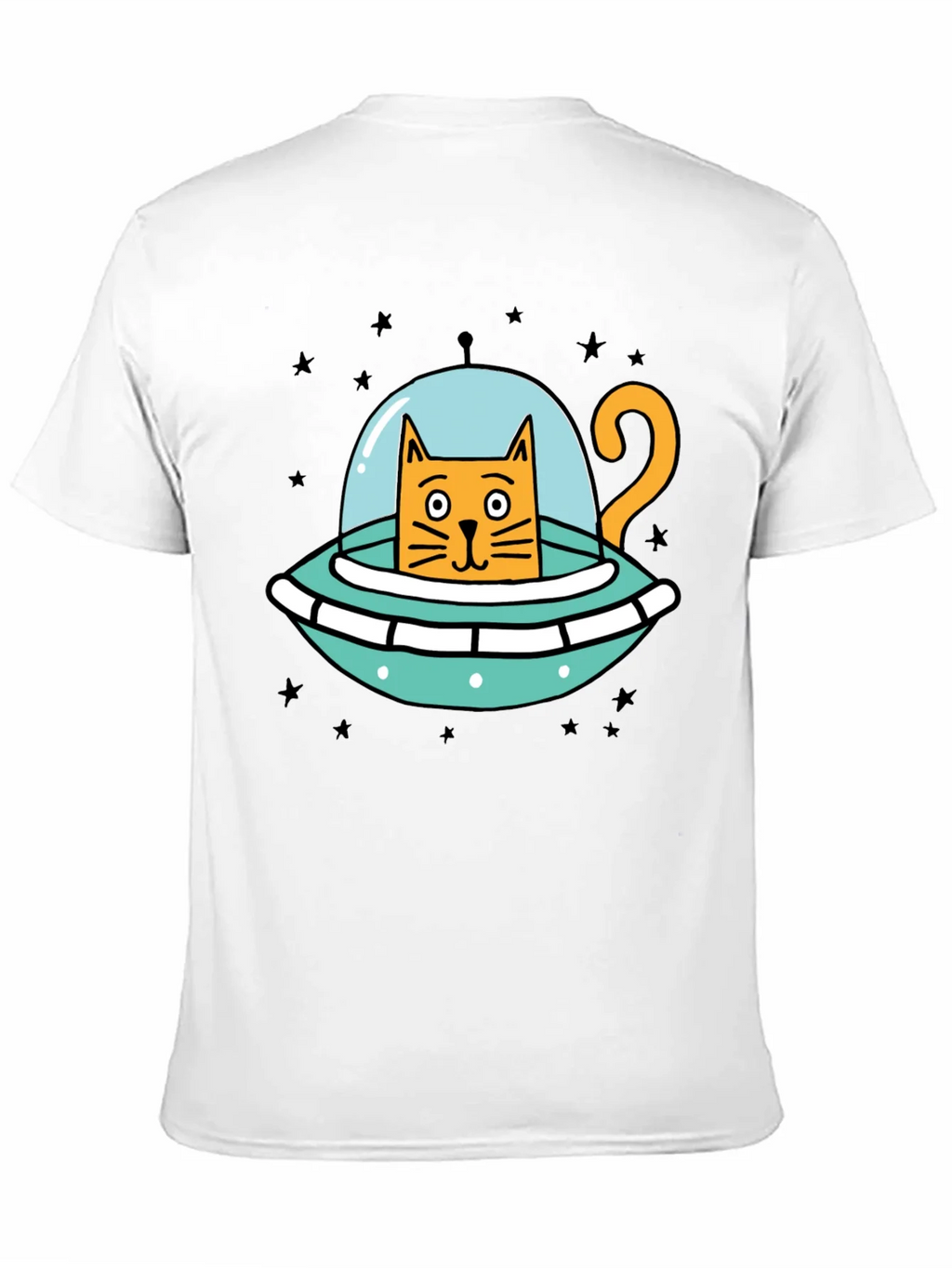 Cosmic Cat UFO Black T-Shirt product image 2