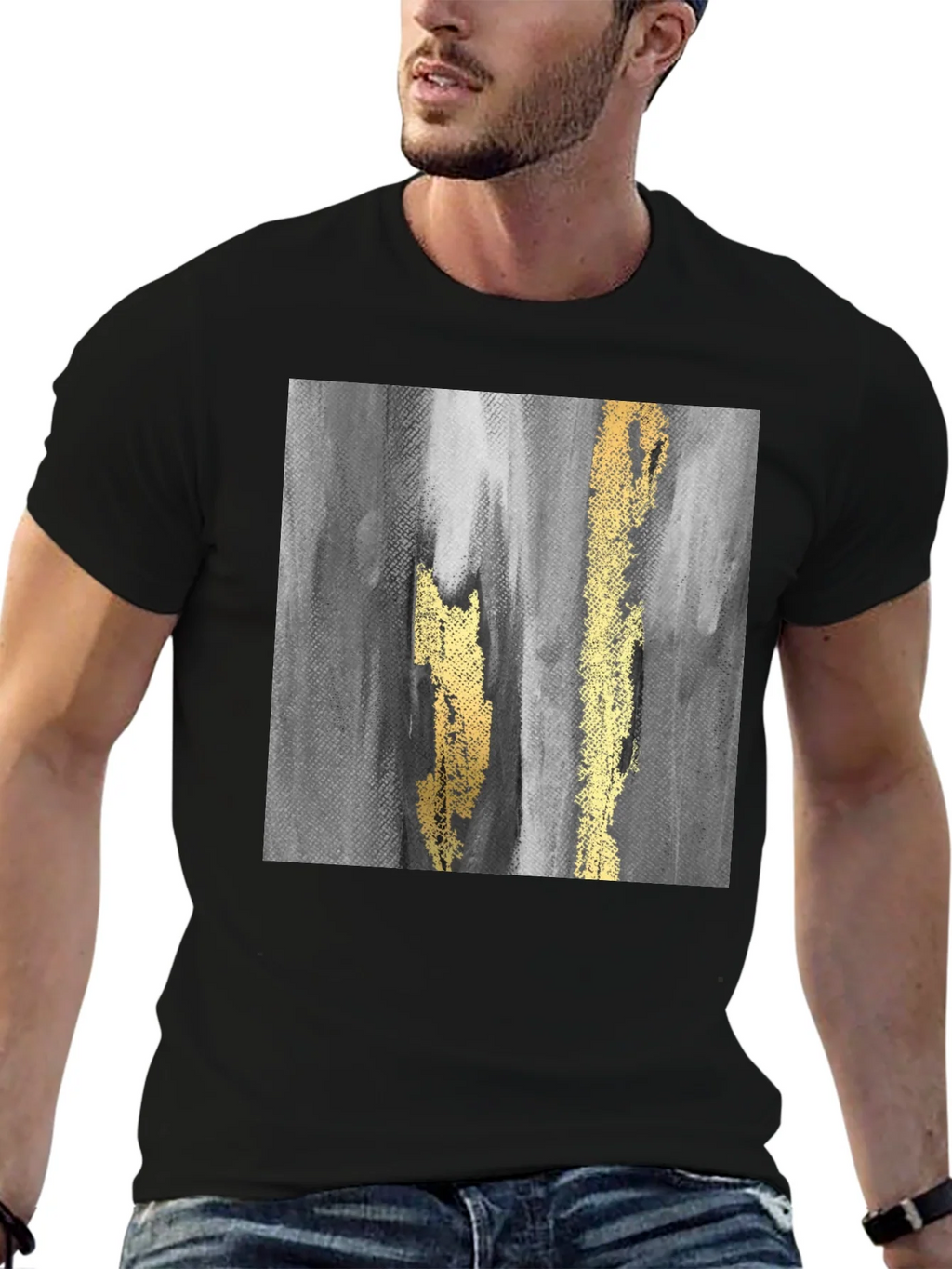 Abstract Art Graphic T-Shirt - Black product image 6