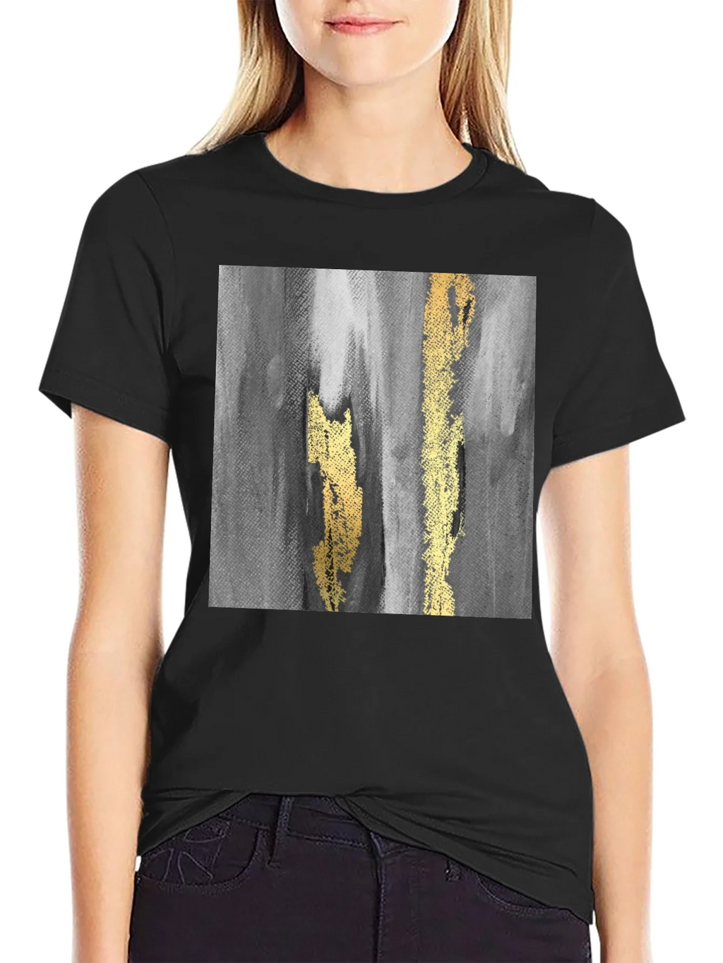 Abstract Art Graphic T-Shirt - Black product image 2