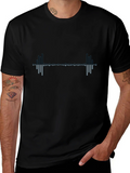 Workout Barbell Graphic Tee - Black Cotton Gym Shirt product image 1