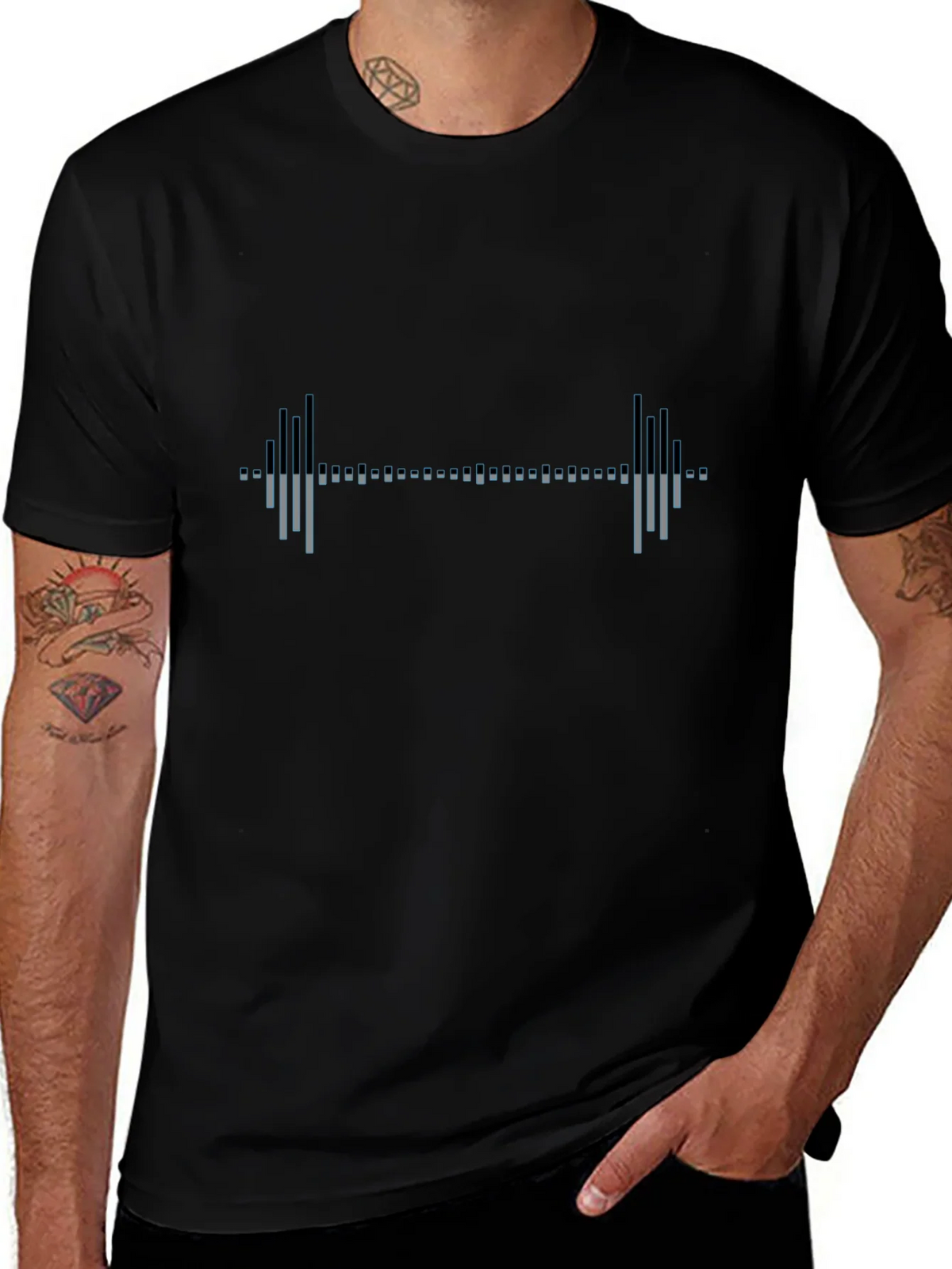 Workout Barbell Graphic Tee - Black Cotton Gym Shirt product image 1