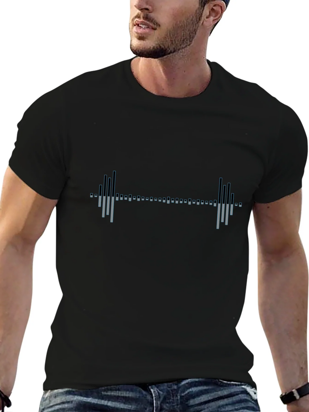Workout Barbell Graphic Tee - Black Cotton Gym Shirt product image 6